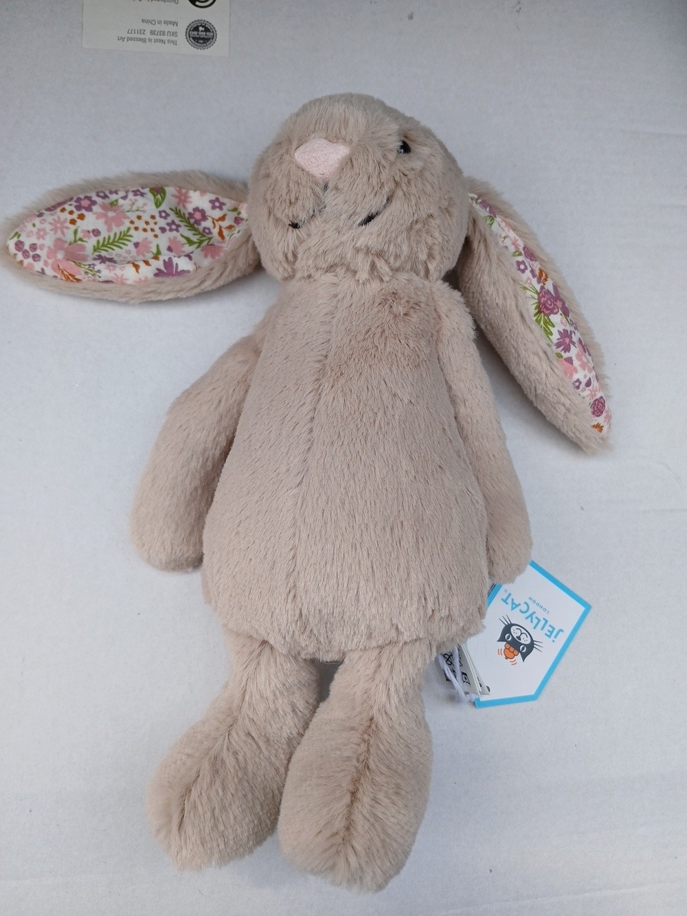 Jellycat Beige Bunny Plush with Cream Tail
